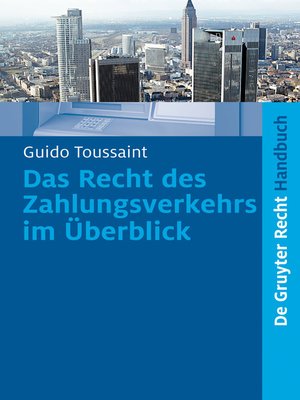 cover image of Das Recht des Zahlungsverkehrs im Überblick